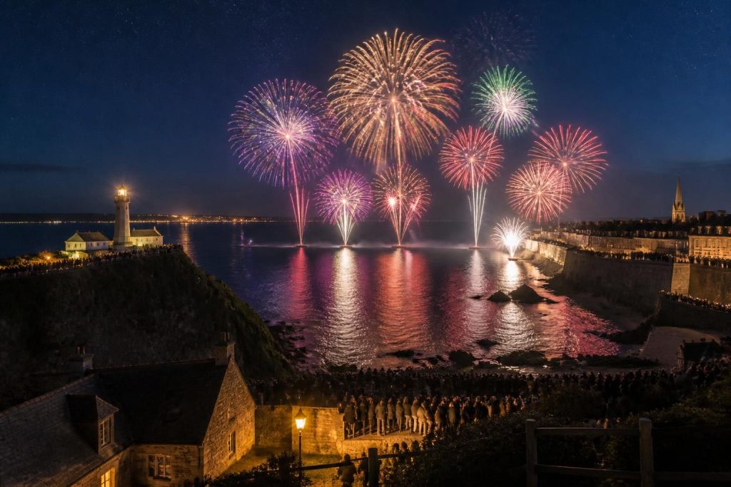 découvrez où admirer les feux d'artifice du nouvel an 2026 en bretagne, avec les meilleurs spots dans chaque département pour célébrer la nouvelle année en beauté.